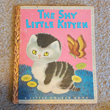 RARE 1947 Little Golden Book The Shy Little Kitten - Special Cloth Bound Edition picture