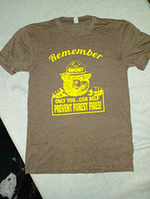 Next Level Men's XS Brown Smokey Bear Graphic Print Crew Neck Short Sleeve Tee picture
