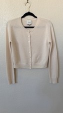 New Reformation Clara Cashmere Crew Cardigan In Wheat Size XS $198 picture