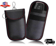 2x Car Key Signal Blocker Faraday Pouch Case - Fob Keyless RFID Blocking Cage... picture