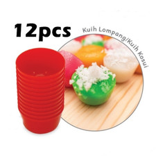 12PCS Kuih Talam Lompang Mold 5cm Red Plastic Mini Cup Acuan Kuih Jelly Mold picture