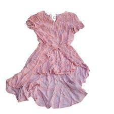 Justice Girls Floral Short Sleeve Dress Pink Size 18 picture