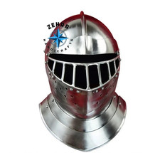 ZEHRA 16G Medieval Tourney Close Helmet Mild Steel Helmet Larp&Reenactment Armor picture