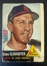 1953 Topps Enos Slaughter #41 St. Louis Cardinals HOF Vintage Baseball Card picture