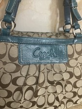 Y2K Vintage Coach Green Pleated East West Gallery Tote Bag Rare F14281 picture