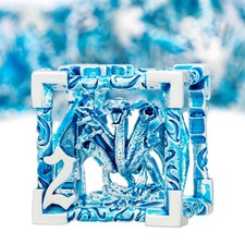 ARUOHHA Hollow DND Dice Set Silver Blue 5-Headed Dragons D and D Dice with Gi... picture
