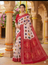 Sambalpuri Cotton Saree Handloom Ikat Odisha Traditional Sari Women Multi Color picture