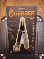 Gerber Stakeout Spark 10 Tools N  1 Pocket Clip Ferro Rod 4.6