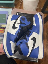 Nike Air Jordan 1 High Top Leather Colorblock Sneakers Blue White Black picture