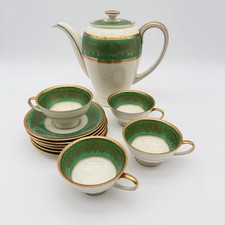 Vintage Rosenthal Winifred Selb Germany Green Gold Coffee Tea Set Porcelain picture