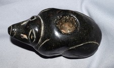 Authentic Prehistoric Racoon Effigy Pipe. Fine. picture