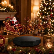 OYPGUE Floating Santa Sleigh Reindeer Magnetic Levitation Christmas Display Deco picture