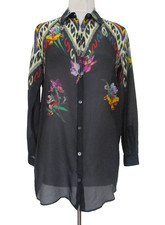Etro Milano Floral Button Shirt Top Women’s 44 Italy Luxury Designer Blouse NWOT picture
