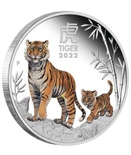 2022 Australia Lunar Year of the Tiger 1oz Colored Silver $1 Coin Series 3 picture