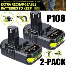 2PACK For RYOBI 18V 4.0Ah P108 High Capacity Battery 18Volt Lithium-Ion One Plus picture