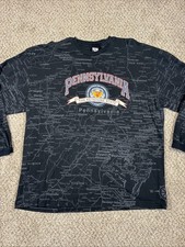 VTG Pennsylvania State Of Mine All Over Long Sleeve Shirt XXL Keystone State picture