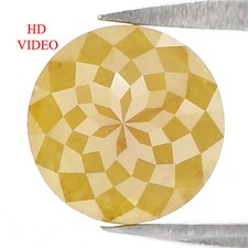 1.86 CT Natural Loose Round Rose Cut Diamond 7.40 MM Yellow Color Diamond KQ1994 picture