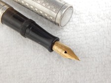 LOT# 422H. VINTAGE WATERMAN 'S 452 STERLING FOUNTAIN PEN. VERY FLEX NIB, M TO BB picture