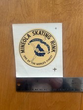 Vintage Mineola Skating Rink Sticker - Mineola Long Island, New York picture