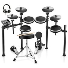 Donner DED-200X Electric Drum Set Dual Zone Snare With Headphones Throne | GRAY picture