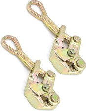 QWORK 2 Pack 1 T Cable Grip Wire Grip Steel Rope Jaw Puller for Wire Rope, Pulli picture
