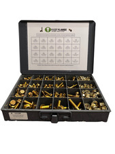 Grade 8 Hex Cap Flange Frame Bolt Zinc Yellow & Locking Flange Nuts Kit - 447 Pc picture