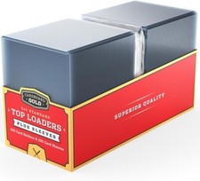 1 Pack 100 Cardboard Gold 3x4  Top loaders + 100 Soft Sleeves Card picture