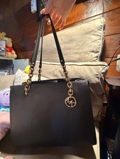 Michael Kors Cynthia Black Saffiano Leather Large Tote Bag picture