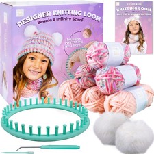 Hapinest Learn to Knit Hat and Scarf Knitting Loom Kit for Small, Multicolor picture