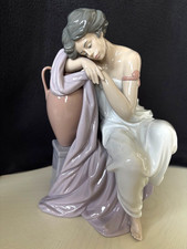 Lladro Figurine #6313 RARE RETIRED “Lady Dreaming' Resting on Jug 1996 Mint picture