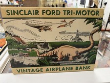  SINCLAIR Ford Tri-Motor Diecast Airplane Bank In Box BRAND NEW(1996) picture