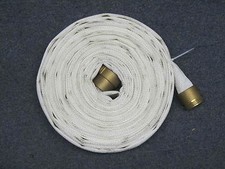 ONE-75FT X 1.5 IN NST FIRE HOSE VERY GOOD  CONDITION w/ BRASS COUPLINGS picture