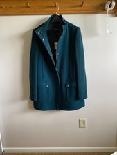 Talbots Wool Coat NWT Dark Green Overcoat Women’s Size 12 picture