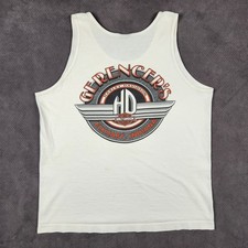 Vintage Harley Davidson Tank Shirt Mens Large White 90s Gerencers Elkhart IN USA picture
