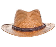 SCALA * MEN OUTBACK HAT * S/M * NEW BURI STRAW PANAMA STYLE SUN SHADY SHAPEABLE picture