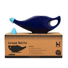 HealthGoodsIn Ceramic Neti Pot, 10 Count (Pack of 1), Elegant Violet picture