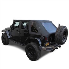 Jeep Wrangler 4 DR JK Frameless Top, 2007-2018, Tinted Windows, Black Sailcloth picture