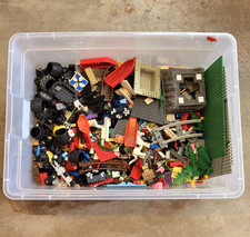 80s-90s Vintage Bulk Lego Lot 13lbs Pirates Baseplates Shell Castles Tires boats picture