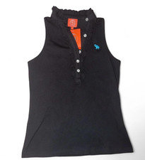Tracy Negoshian Jennie Black Halter Ruffle Polo Womens Size XS picture