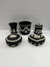 Wedgwood England Jasperware Black Dancing Hours jardiniere & 4 Different Pieces picture