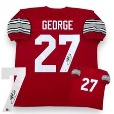 Eddie George Autographed SIGNED Jersey - Red - Beckett Authenticated picture
