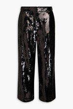 THEORY Black Sequined crepe straight-leg pants, US 6/Uk 10, RRP £420, BNWT. picture