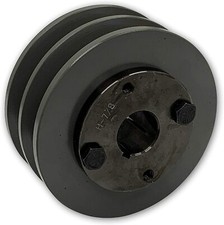 2 GROOVE CAST IRON ELECTRIC MOTOR PULLEY SHEAVE 3.45