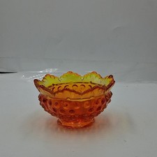 Vintage Fenton Amberina Orange Hobnail Fairy Lamp Base Only Glass UV Reactive  picture