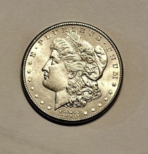 1878-S Morgan Dollar Frosty White, Very clean looking BU very little Wear KM#110 picture