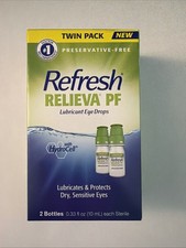 New Twin Pack 2 Bottles Refresh Relieva PF Lubricant Dry Eye Drops EXP 2028+ picture