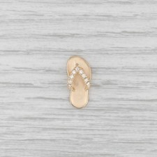 Na Hoku Diamond Flip Flop Pendant 14k Yellow Gold Hawaiian Charm picture