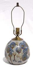 Vintage MCM Abstract Studio Pottery Stoneware Lamp Danish Scandinavian Modern picture