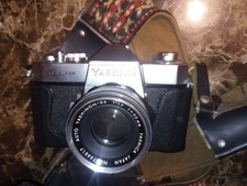 Yashica TL-Super Silver Black Manual Focus Film SLR Camera With Strap And Cover picture