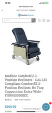 Medline comfortez 3 position recliner wide, no tray not extra wide picture